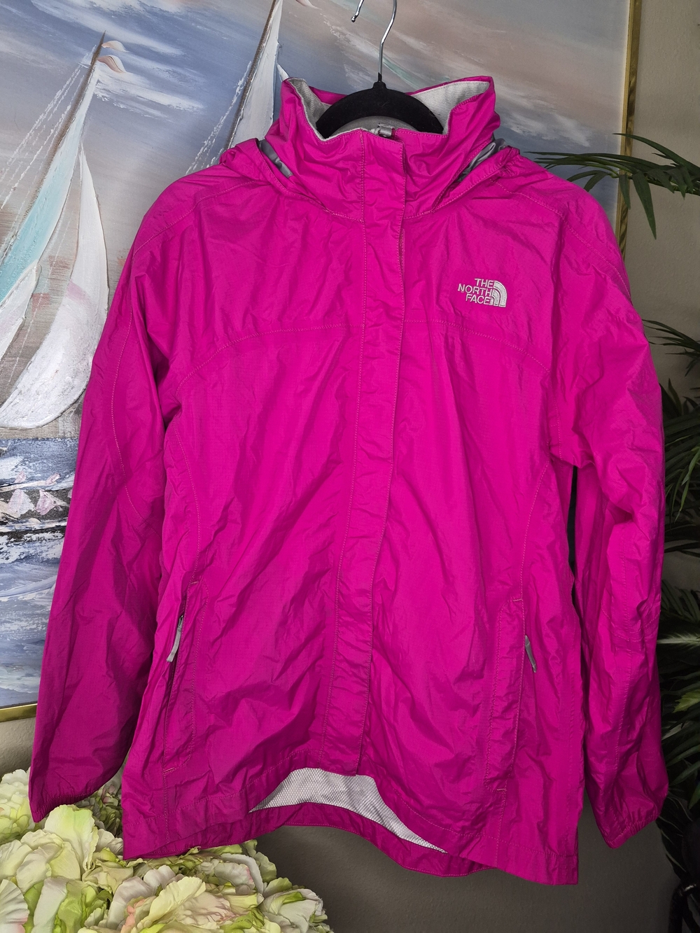 The North Face Girls Hot Pink Hooded Raincoat